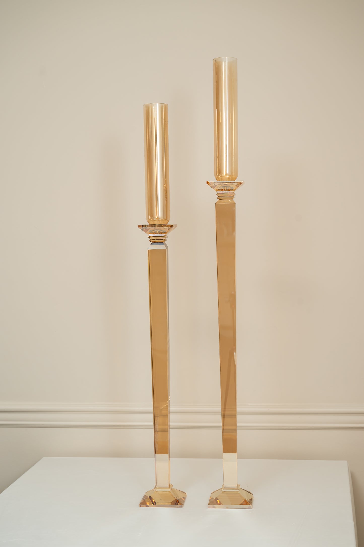 Amber Candlesticks
