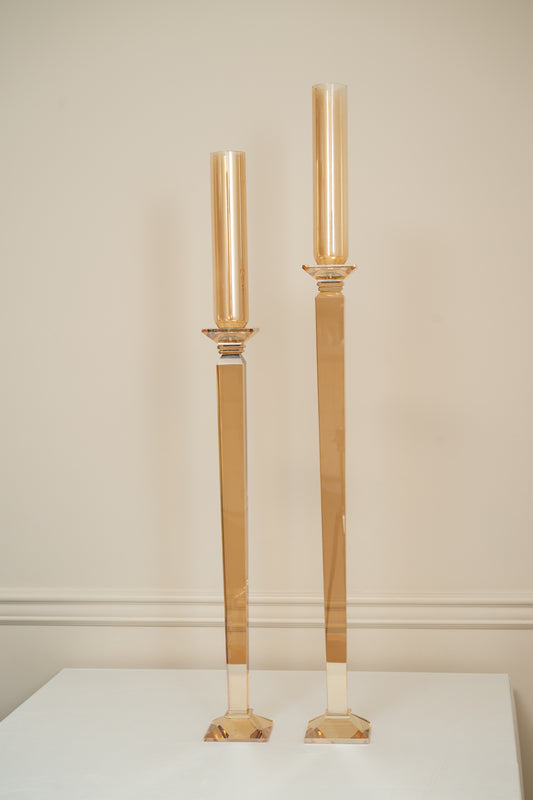 Amber Candlesticks
