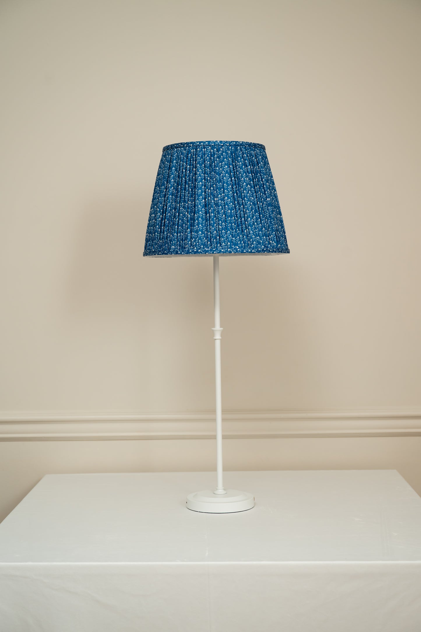 Blue Pleated Lampshade