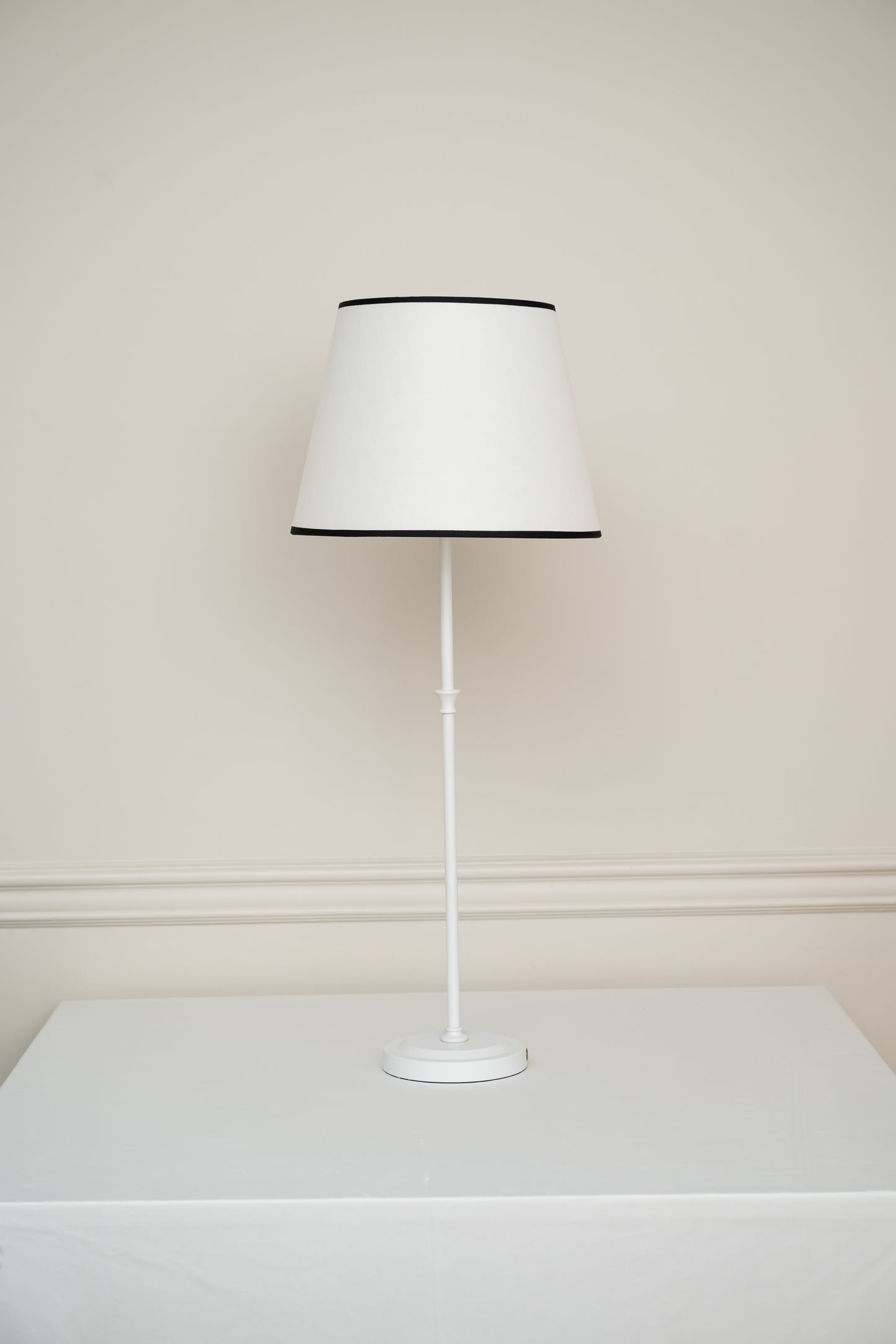 White with Black Trim Lampshade