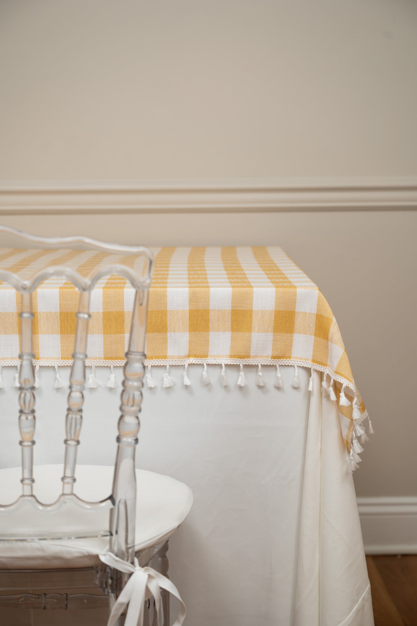 Yellow Plaid Topper  55”x55” and 55”x102”