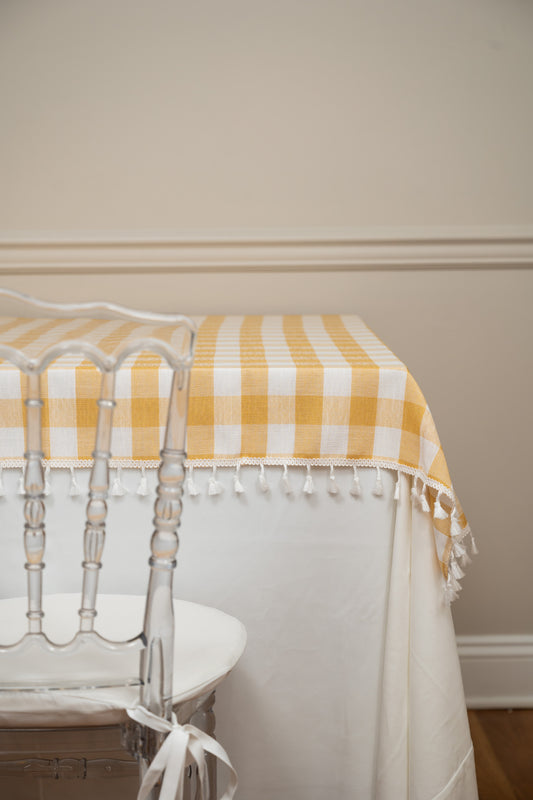 Yellow Plaid Topper  55”x55” and 55”x102”