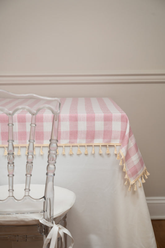 Pink Plaid Topper  55”x55” and 55”x102”