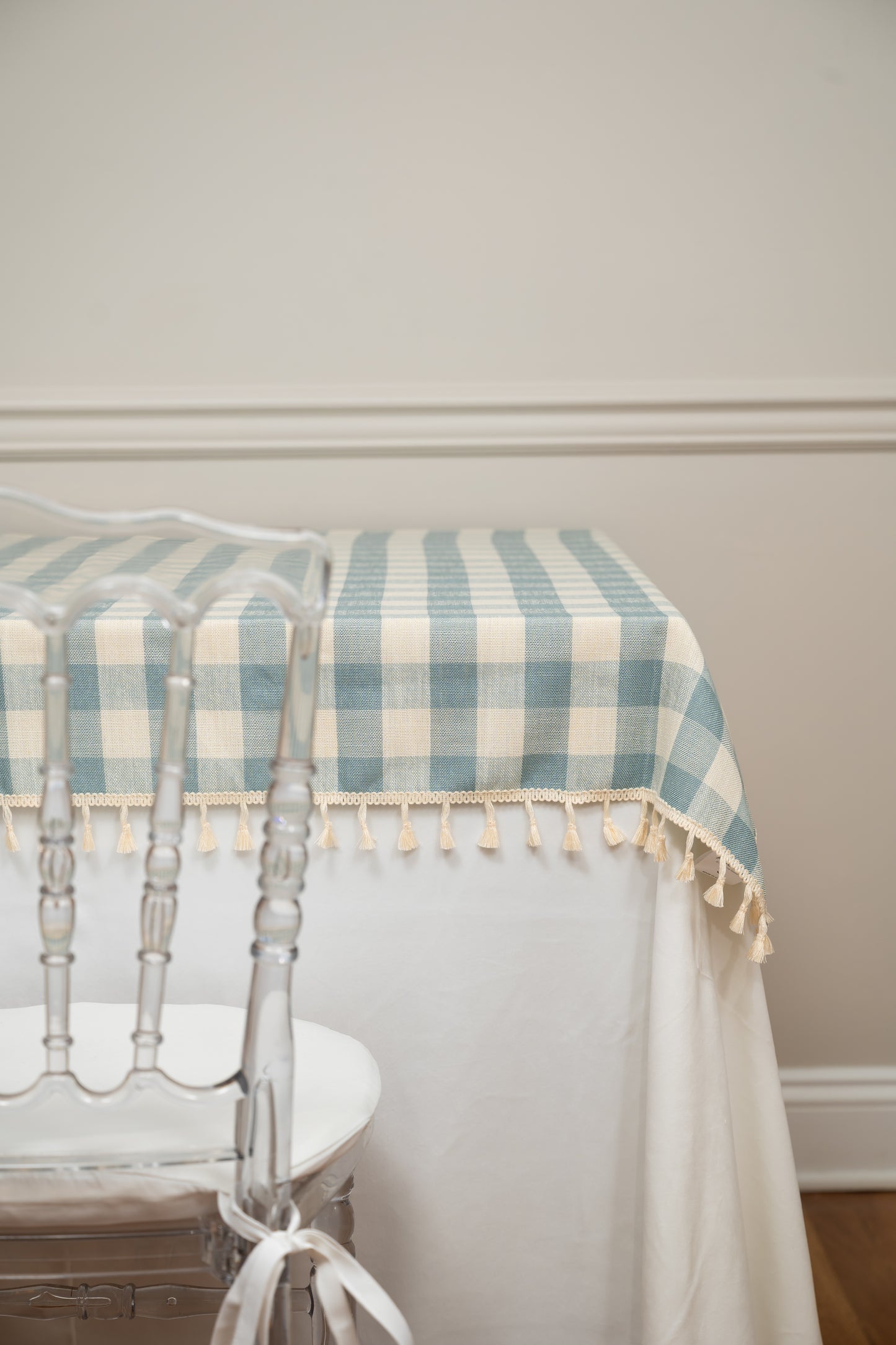 Blue Plaid Topper  55”x55” and 55”x102”