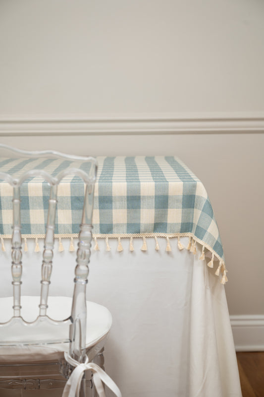 Blue Plaid Topper  55”x55” and 55”x102”
