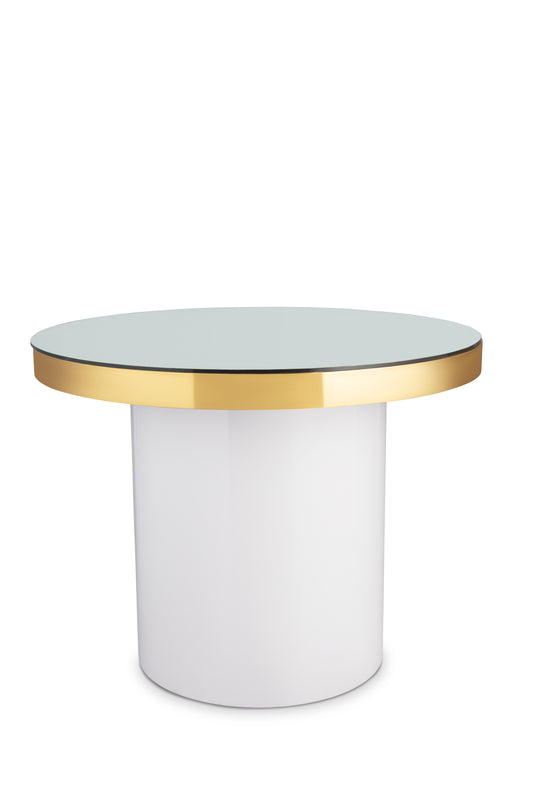 Gold Mirror Table:    48” diameter/36” height
