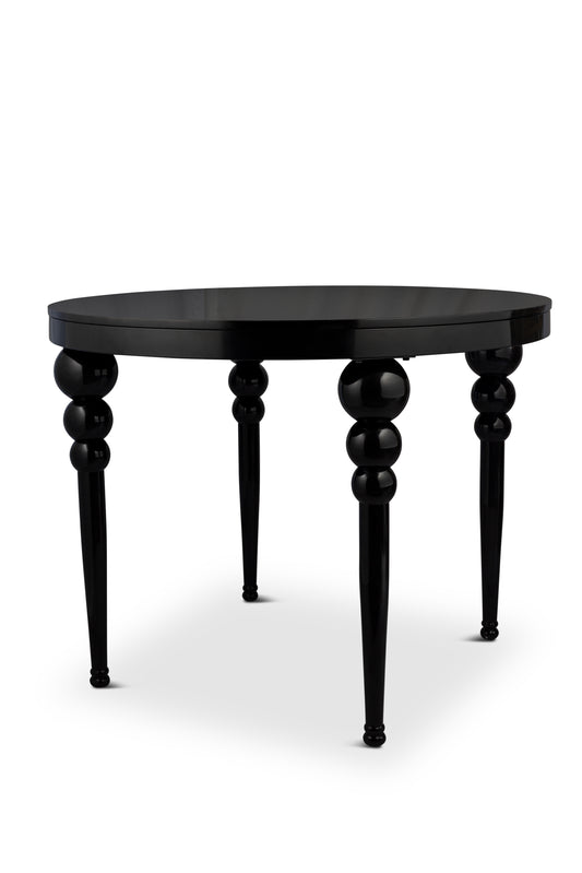 Black Round Lacquer Table:     48” diameter/36” height