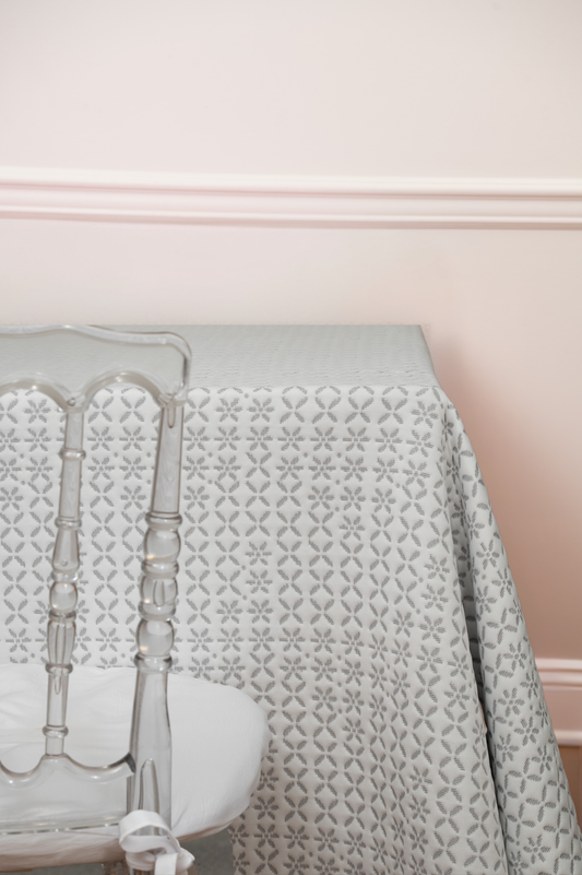 Silver Embroidered Small Flower