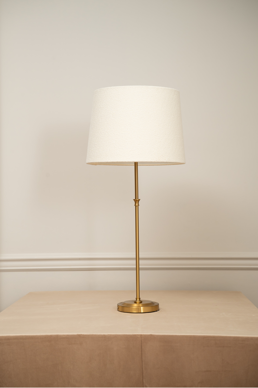 White Bouclé Lamp