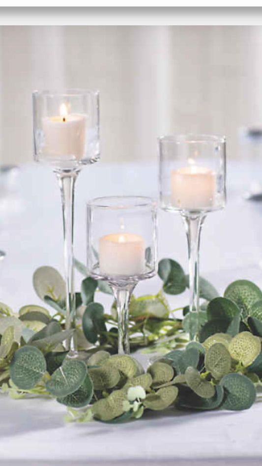 Set of Glass Candle Holders